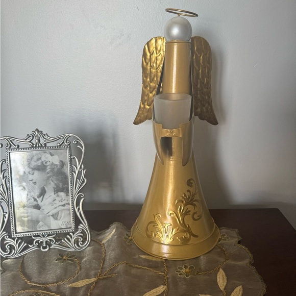 Better Homes And Gardens limited edition Gold Angel Candle Holder. 14” tall - Picture 1 of 7